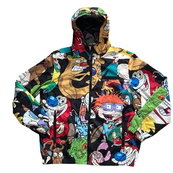 Members Only Other - Members Only Nickelodeon Jacket Mens Large Cartoon Print Hooded Windbreaker 90s